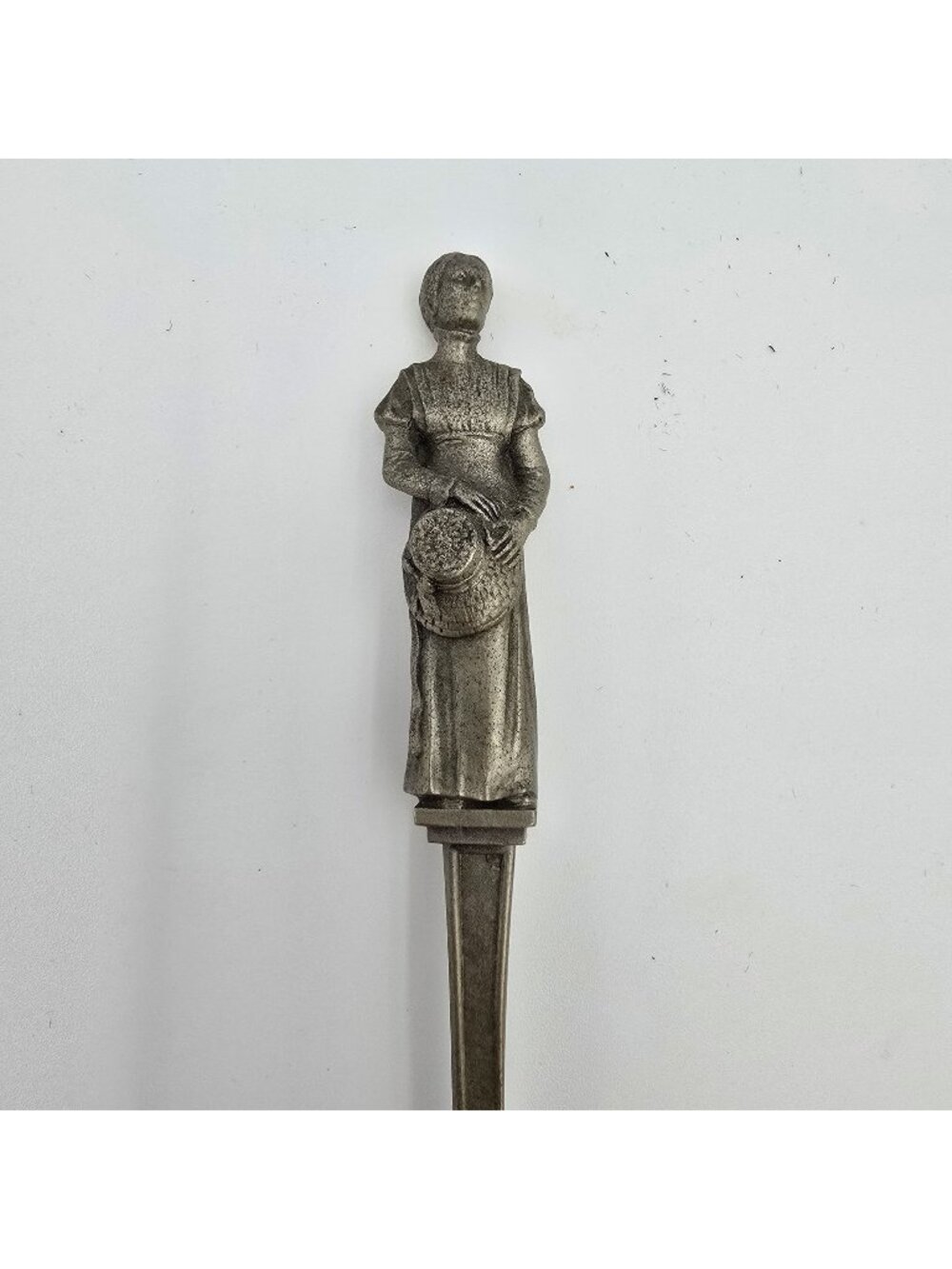 Vintage Pewter Decorative Spoon Holland-Inspired Design Dutch Woman Handle Marke